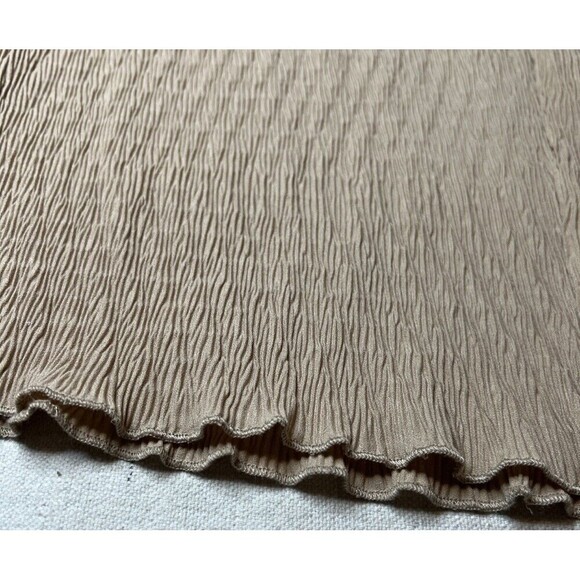 C/Meo Collective Beige Textured Pull On High Waist Wide Leg Trouser Pant Women M - Picture 4 of 10